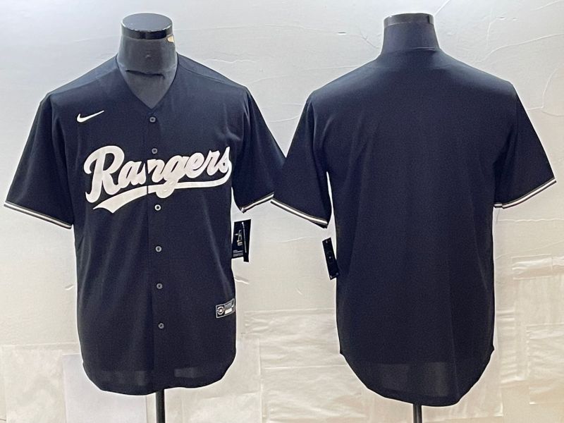 Men Texas Rangers Blank Black Game Nike 2023 MLB Jersey style 6